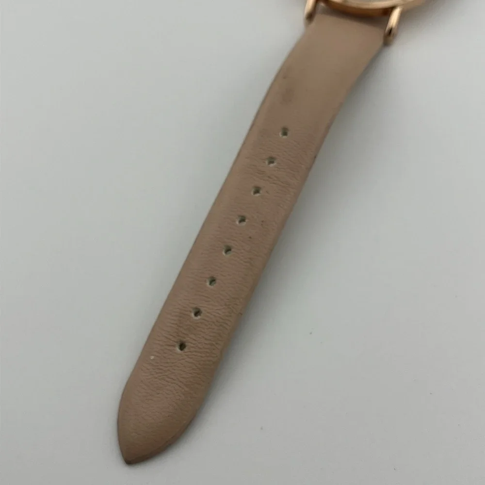A New Day Watch Women 37mm Rose Gold‎ Case Pink Faux Leather Band- New Battery
